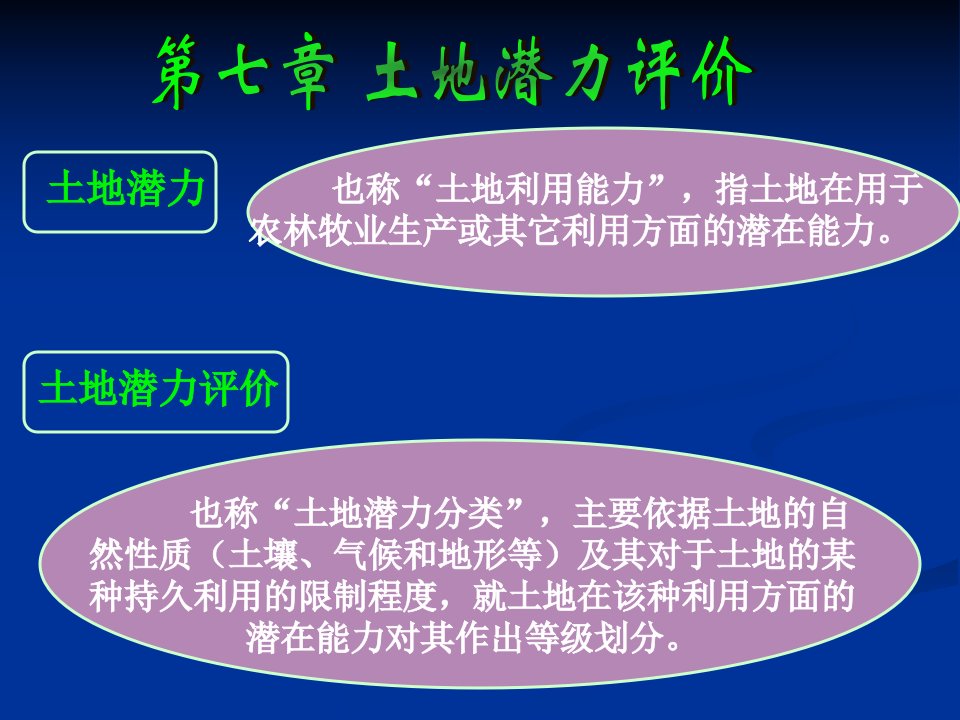 土地潜力评价方法