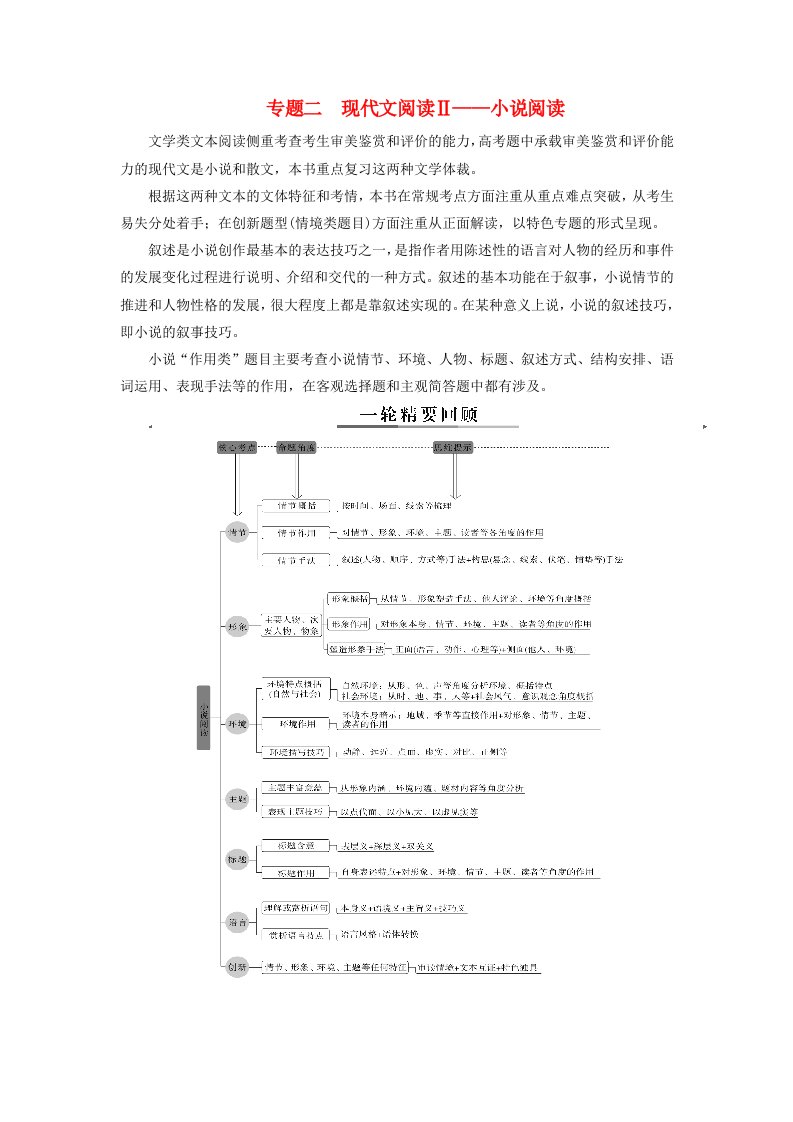 2024届高考语文二轮专题复习与测试第一部分专题二现代文阅读Ⅱ__小说阅读精准突破一分析情节结构题