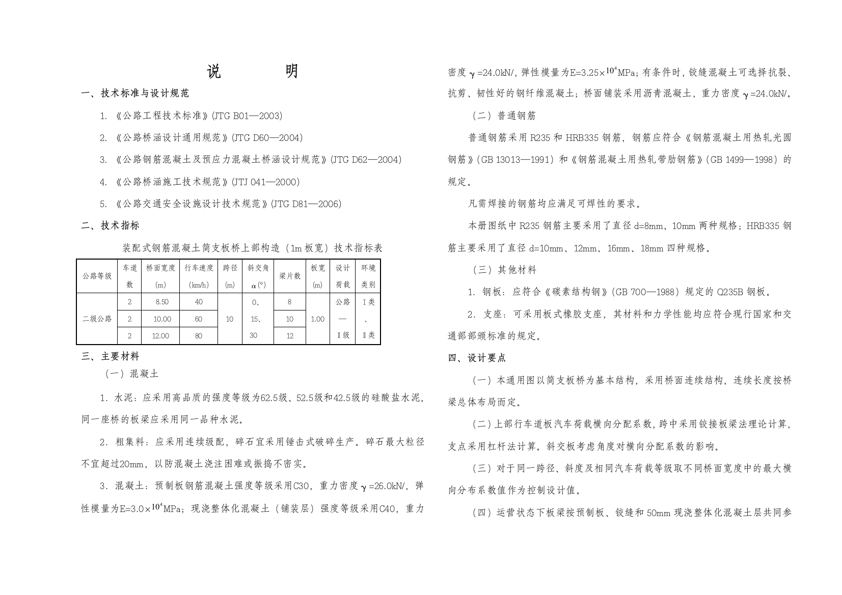 10米板说明-公路-Ⅱ级