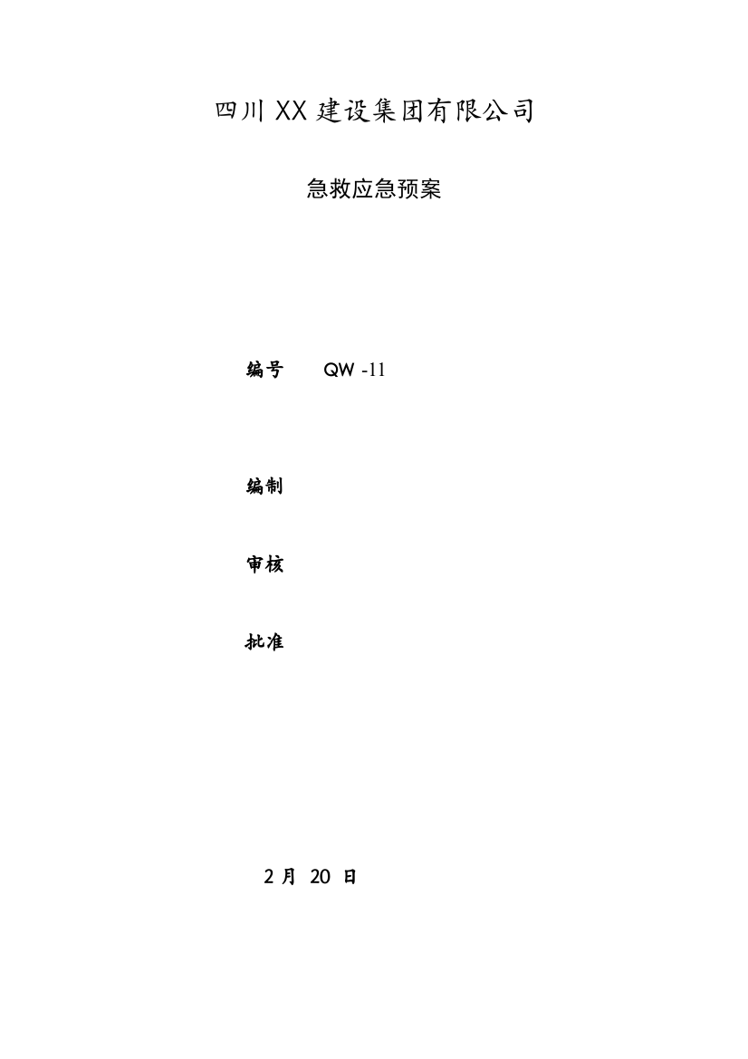 急救应急全新预案全新体系认证用最全面