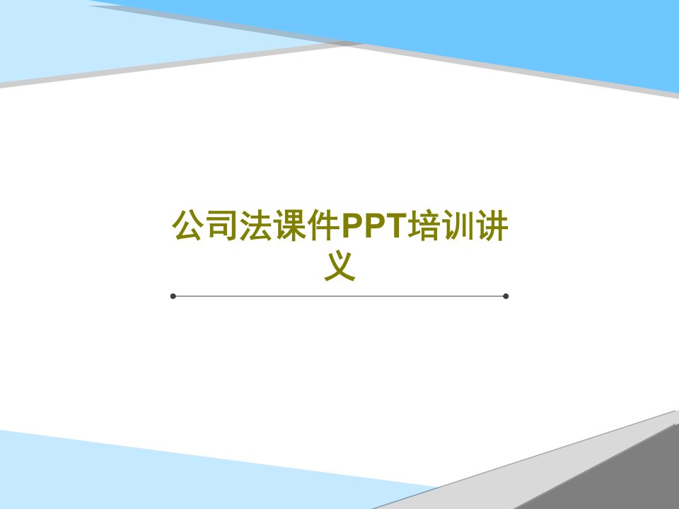 公司法课件PPT培训讲义PPT共39页