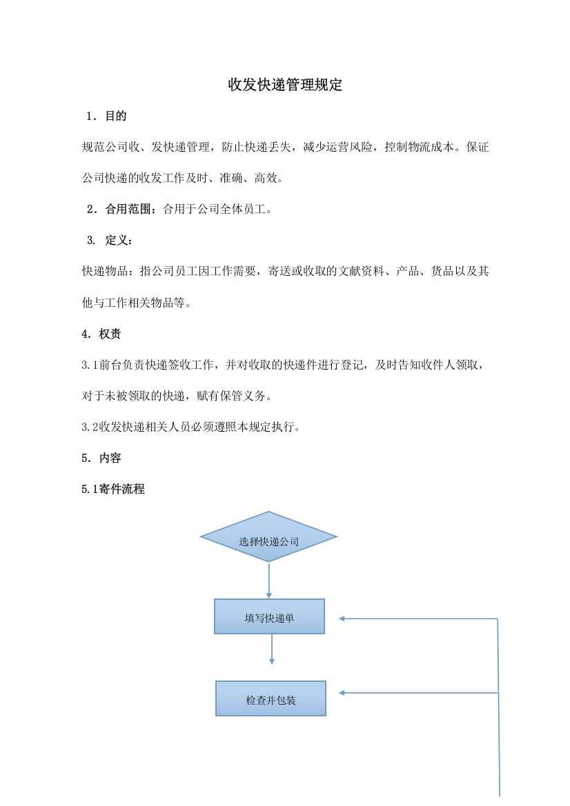 公司收发快递管理规定