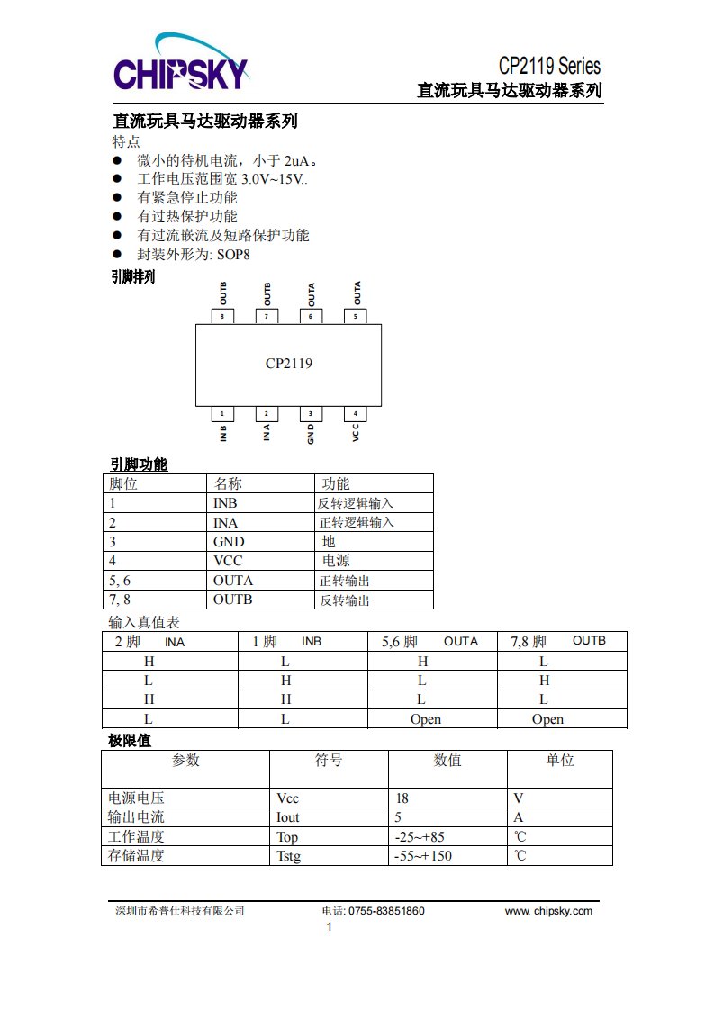 CP2119产品手册