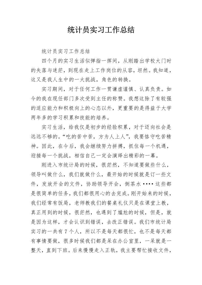 统计员实习工作总结_1