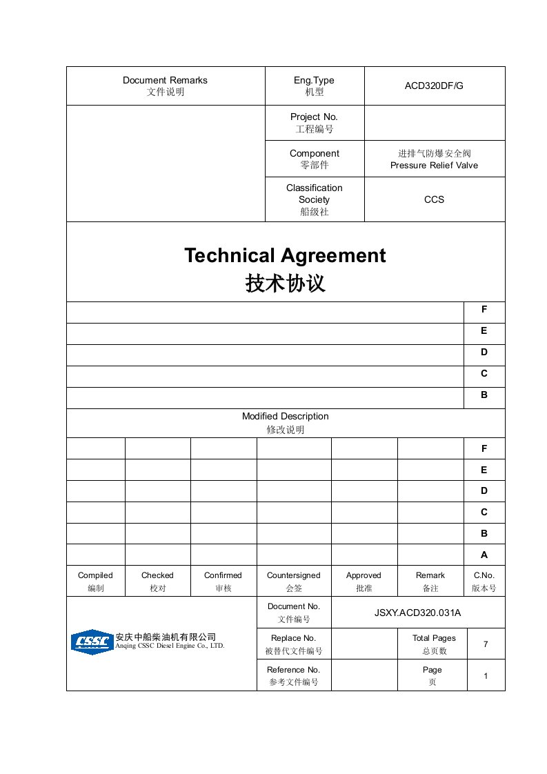 进排气安全阀技术协议