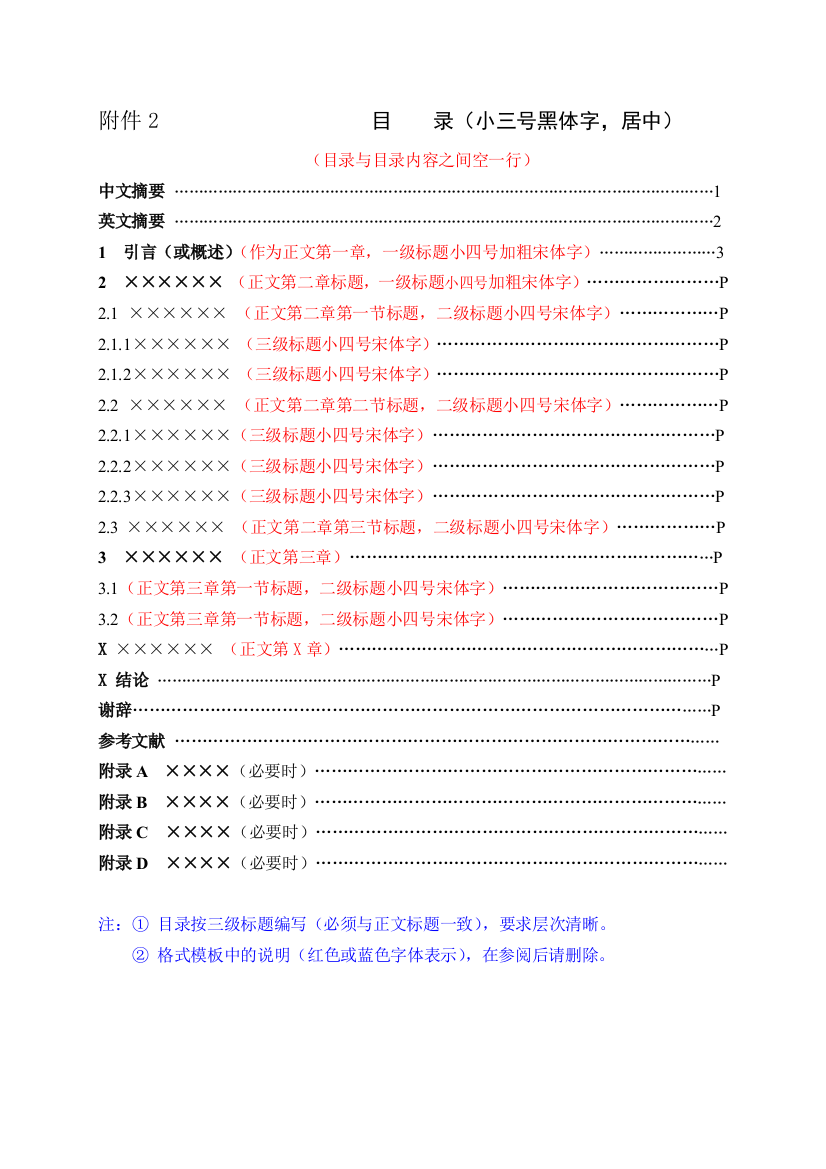 附件2：蚌埠学院毕业设计（论文）目录模板