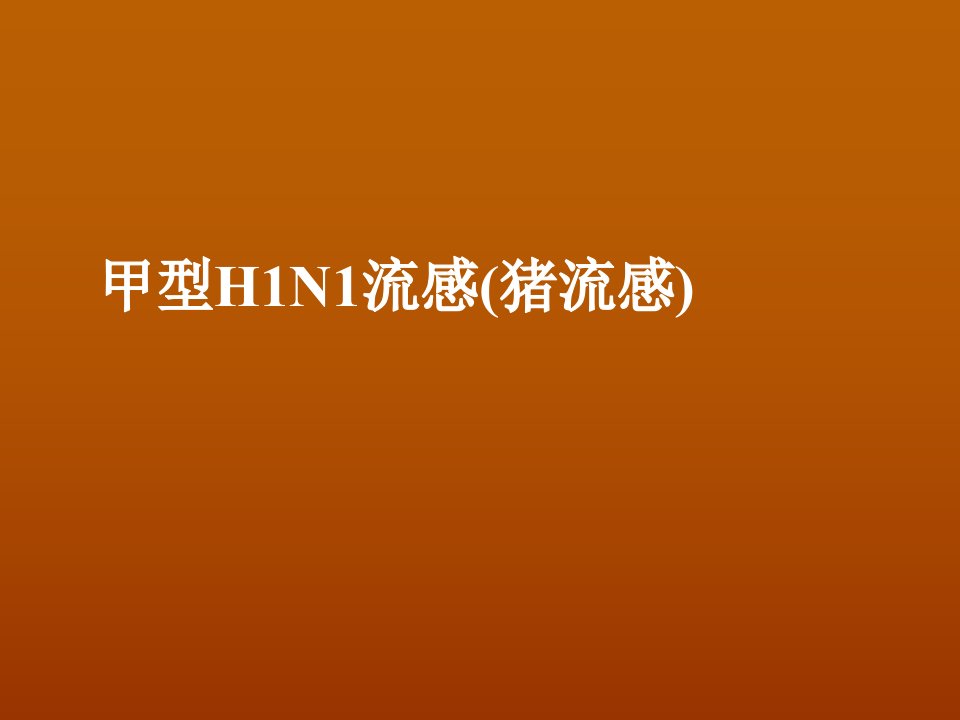 初中班会甲型H1N1流感1课件