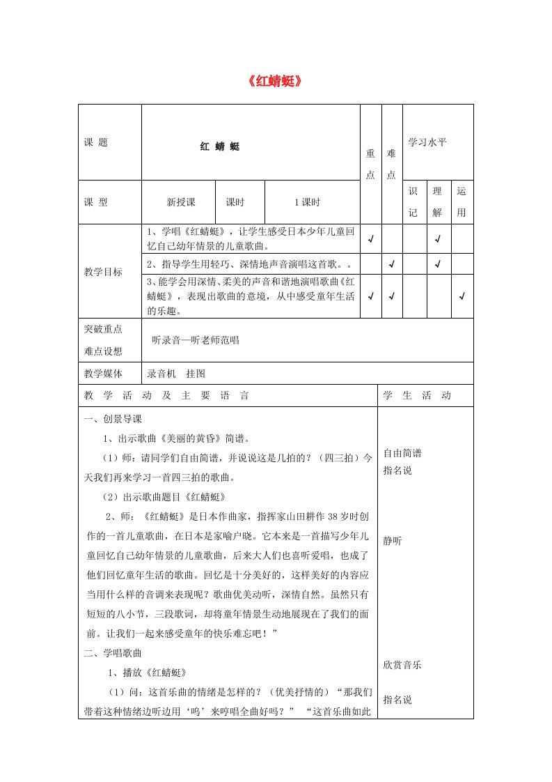 2019春五年级音乐下册