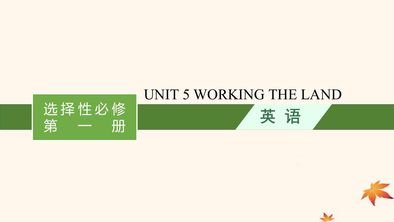 适用于新高考新教材广西专版2025届高考英语一轮总复习选择性必修第一册Unit5WorkingtheLand课件新人教版