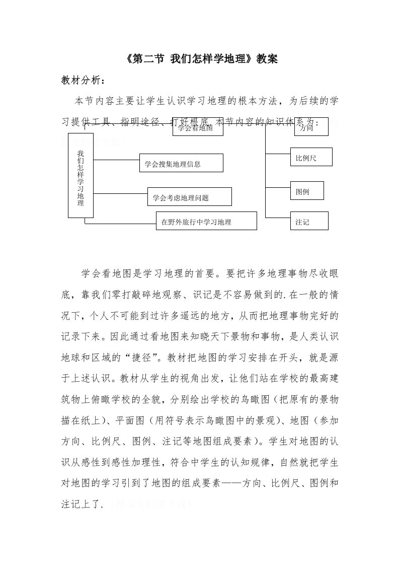 《第二节我们怎样学地理》教案1