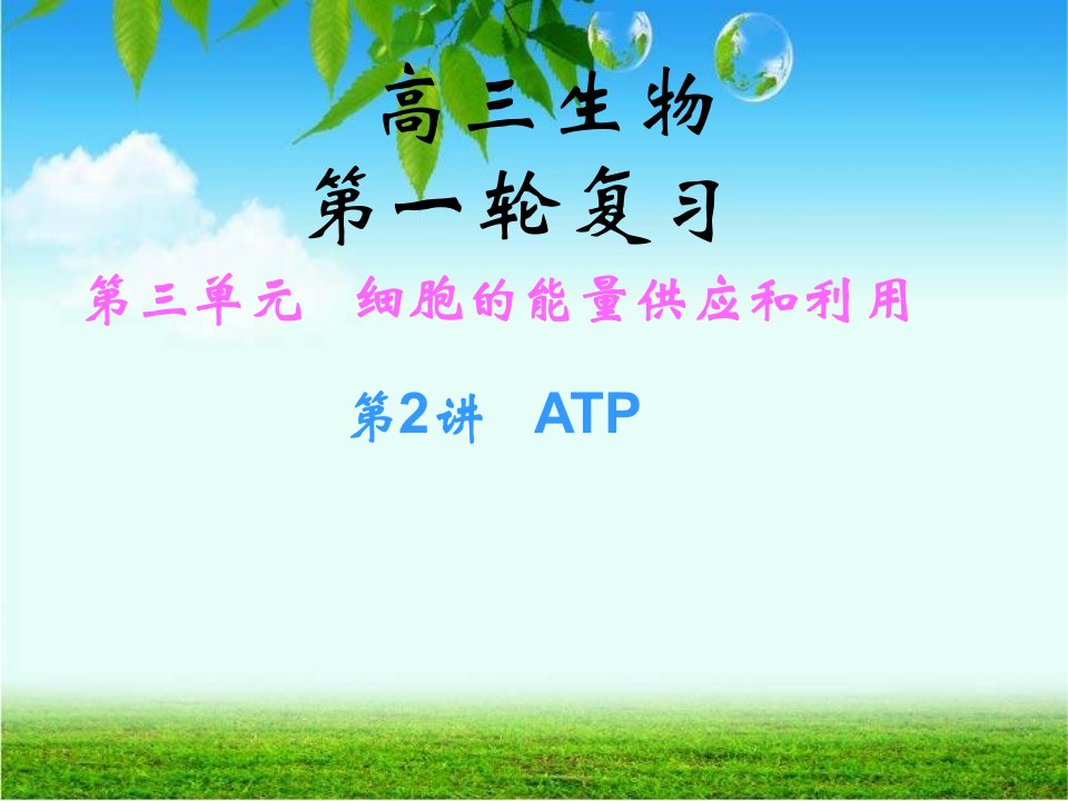 一轮复习ATP