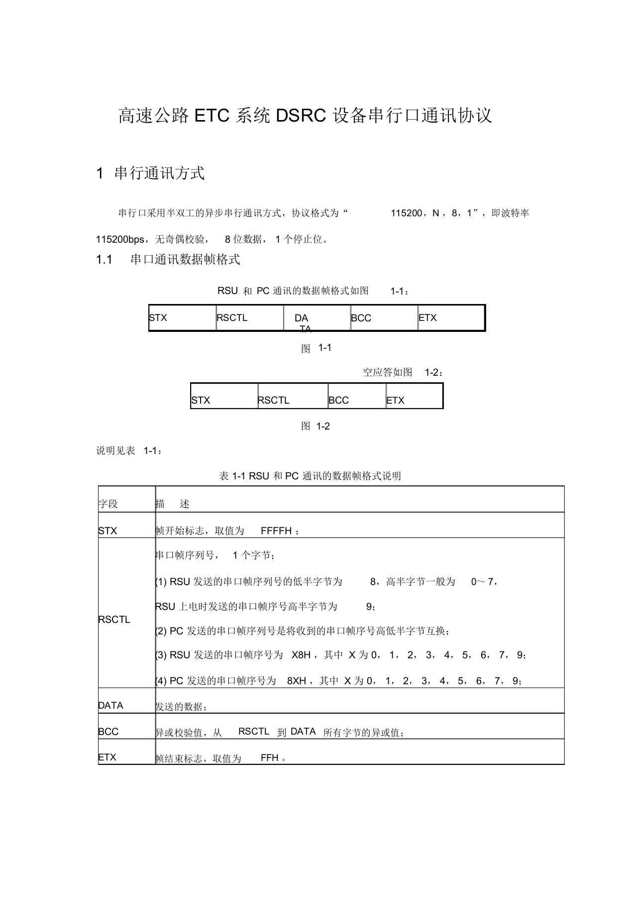 (完整版)高速公路ETC系统DSRC设备串行口通讯协议