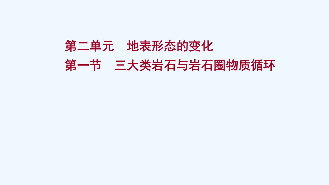 江苏专用2022版高考地理一轮复习第二单元地表形态的变化第一节三大类岩石与岩石圈物质循环ppt课件鲁教版