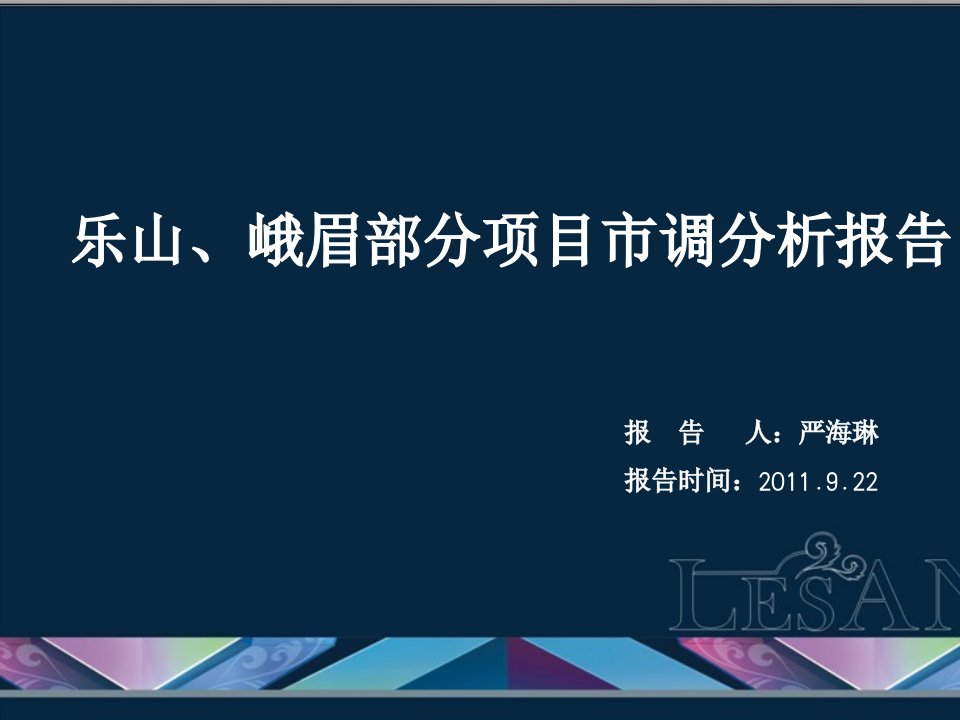 乐山及峨眉项目客户情况分析报告最终稿-PPT课件