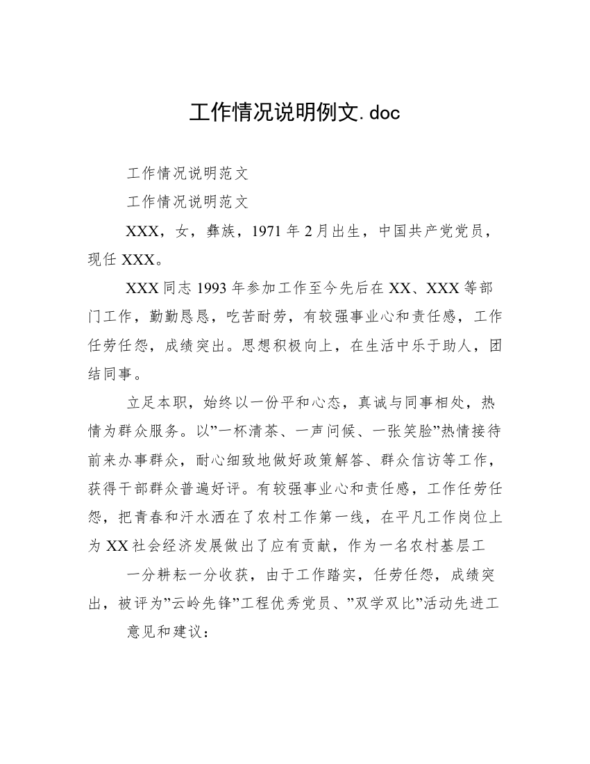 工作情况说明例文.doc