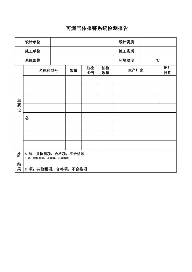 可燃气体报警系统检测报告