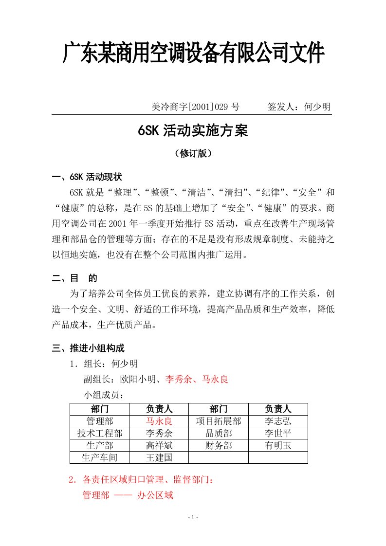 6s实施方案案例展示