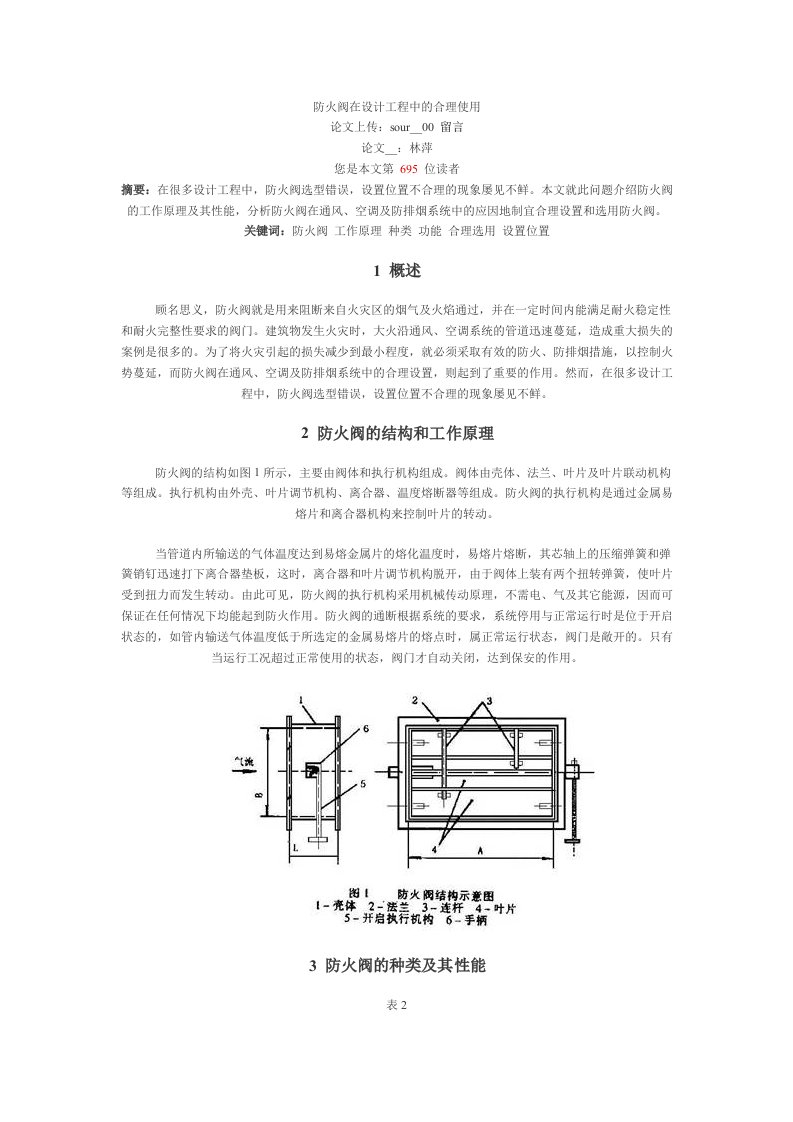 防火阀在设计工程中的合理使用