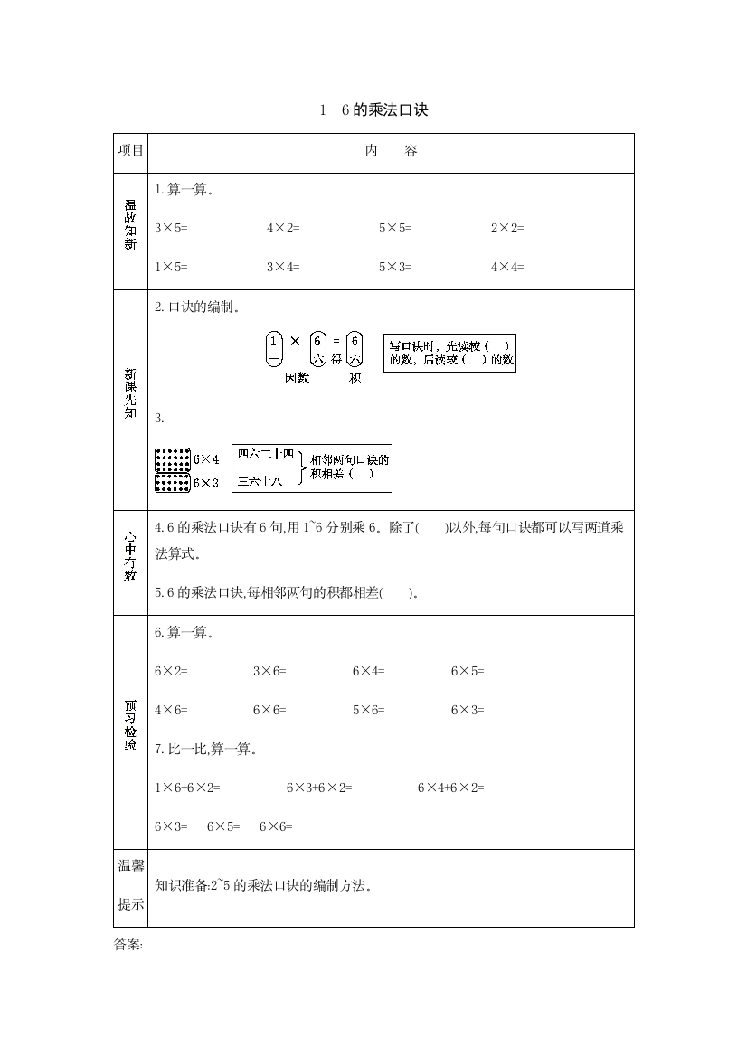 二年级上册数学素材资料第四单元