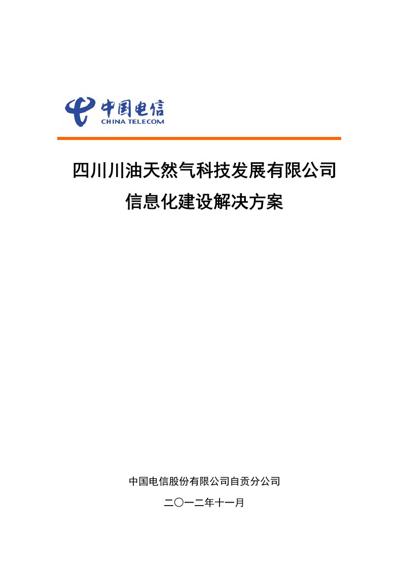 四川川油天然气科技发展有限公司信息化建设解决方案