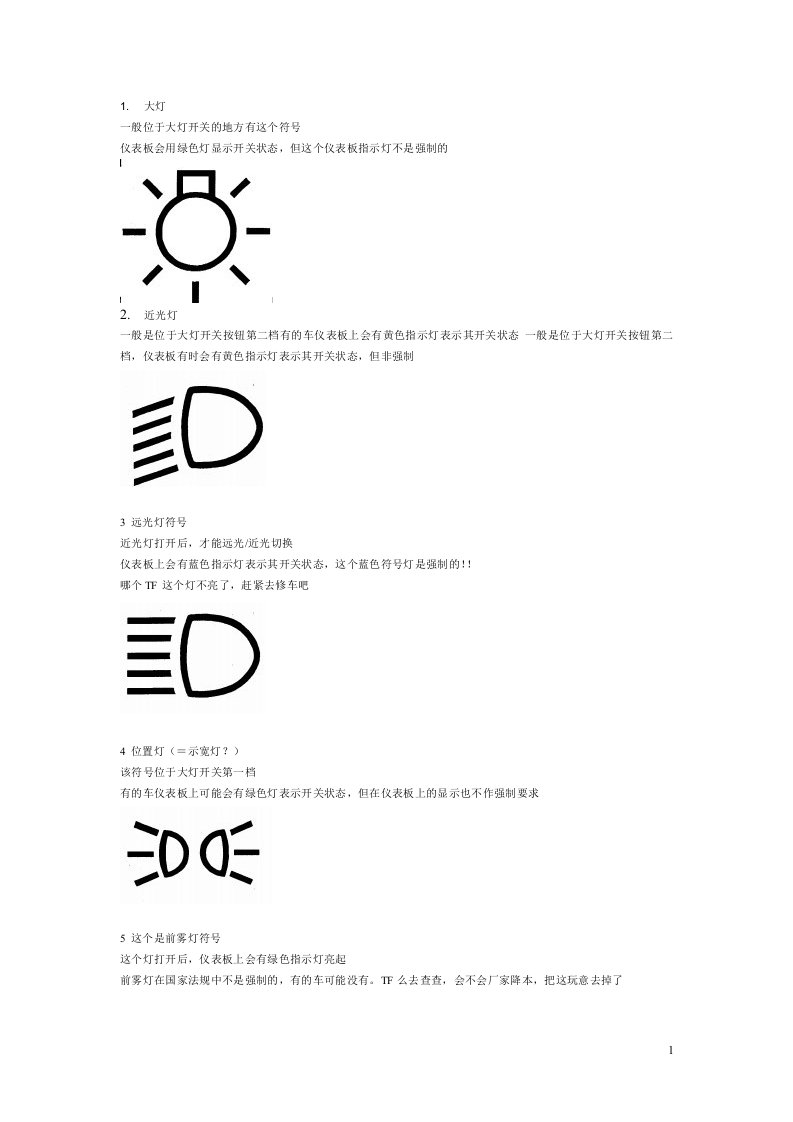 汽车开关符号说明(2)