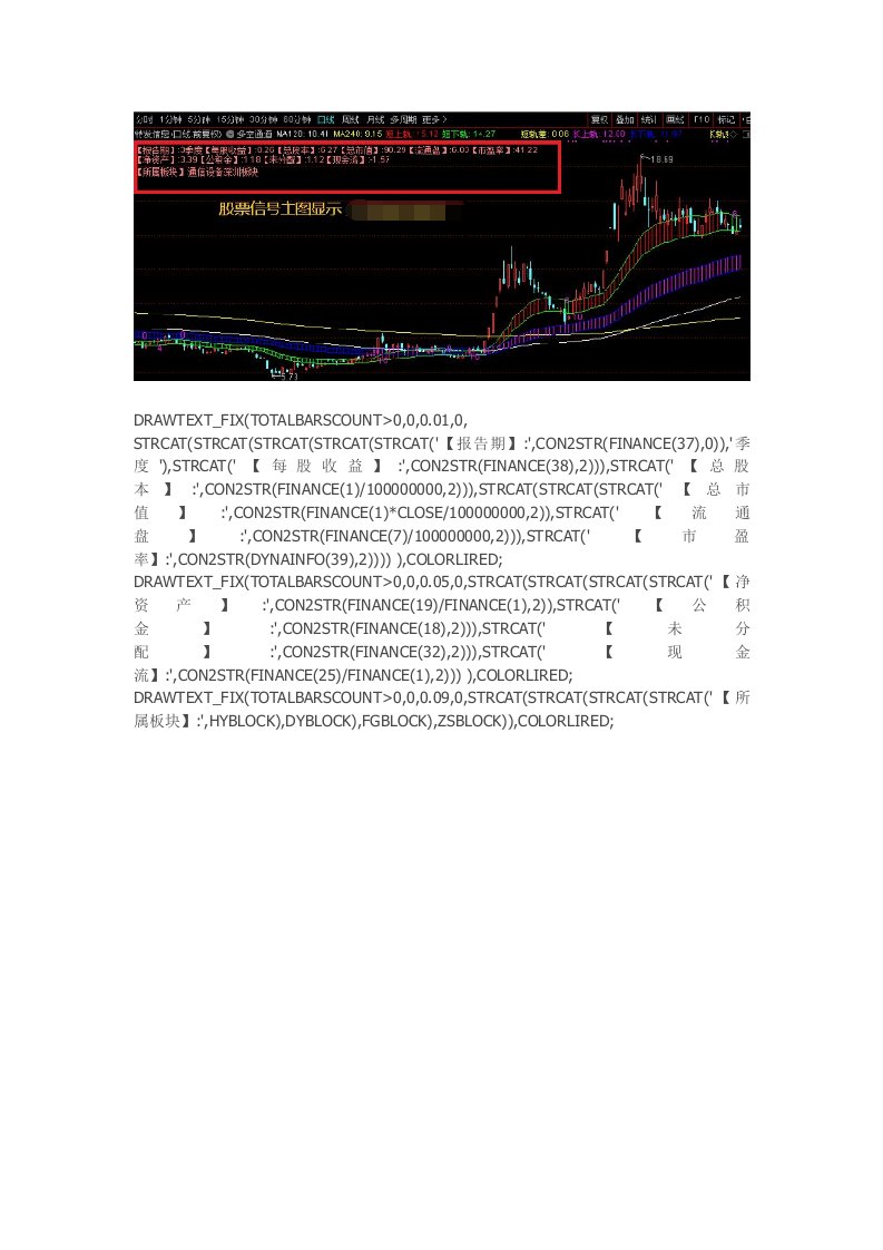 通达信指标公式源码股票信息显示主图指标