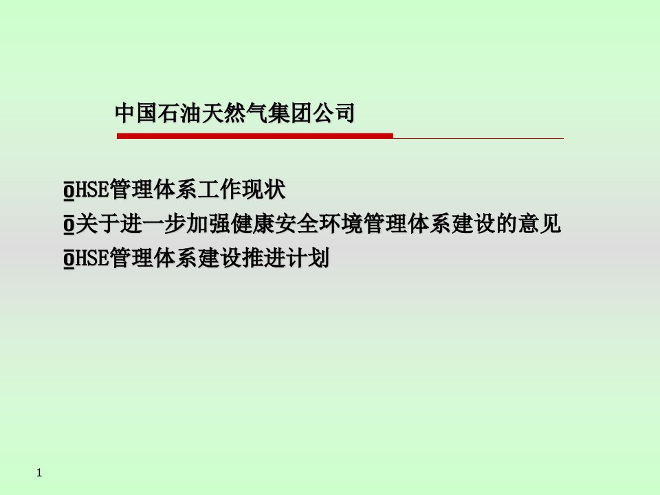 集团公司HSE管理体系政策