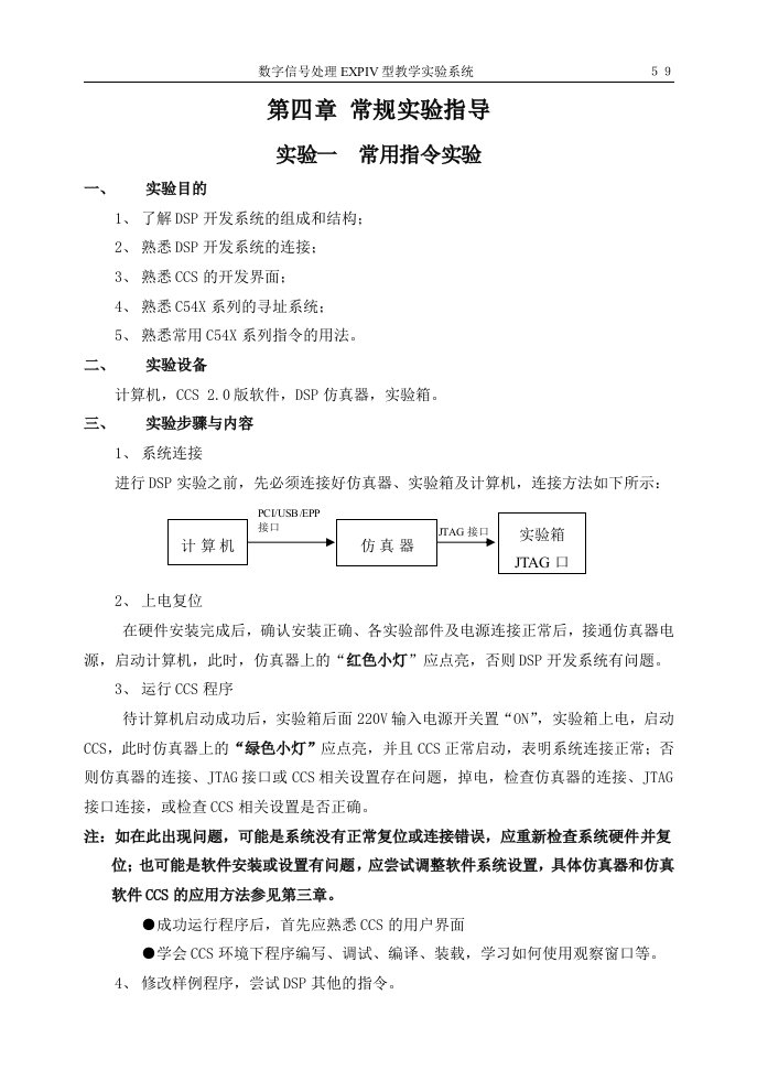 数字信号处理EXPIV型教学实验系统实验四常规实验exp4_常规