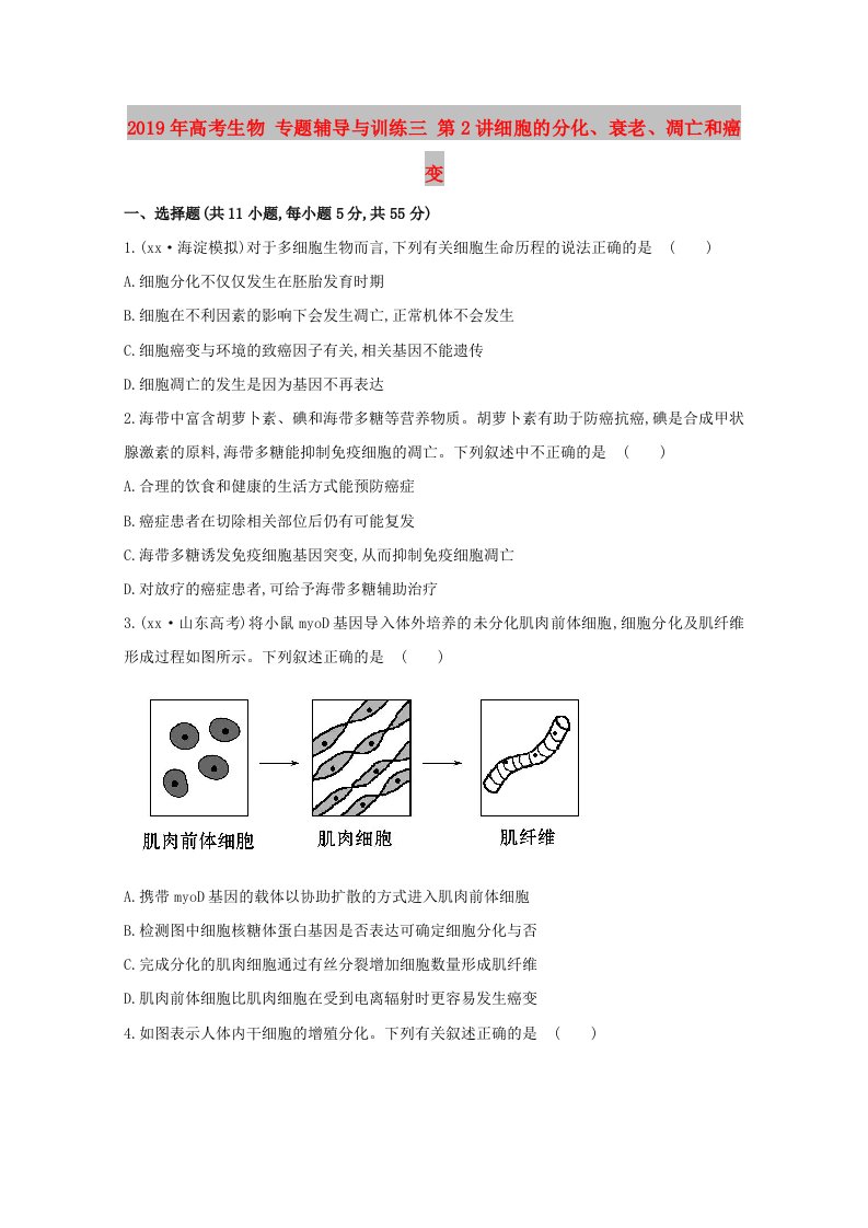 2019年高考生物