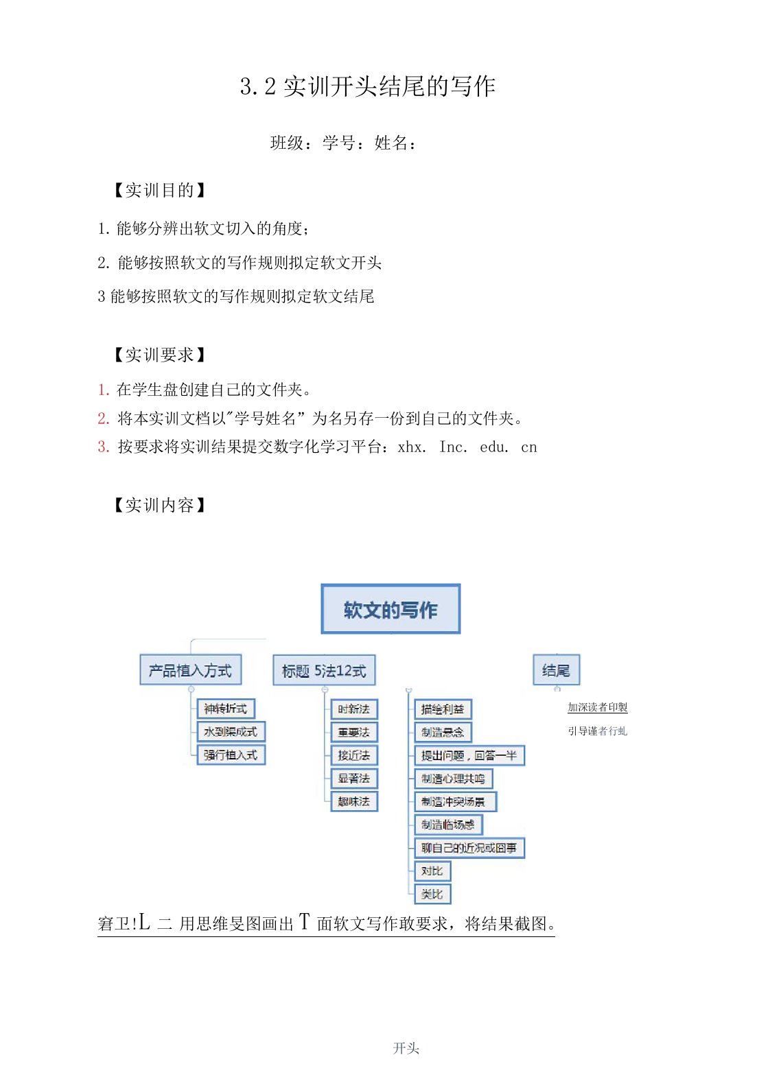 3.2作业开头结尾的写作