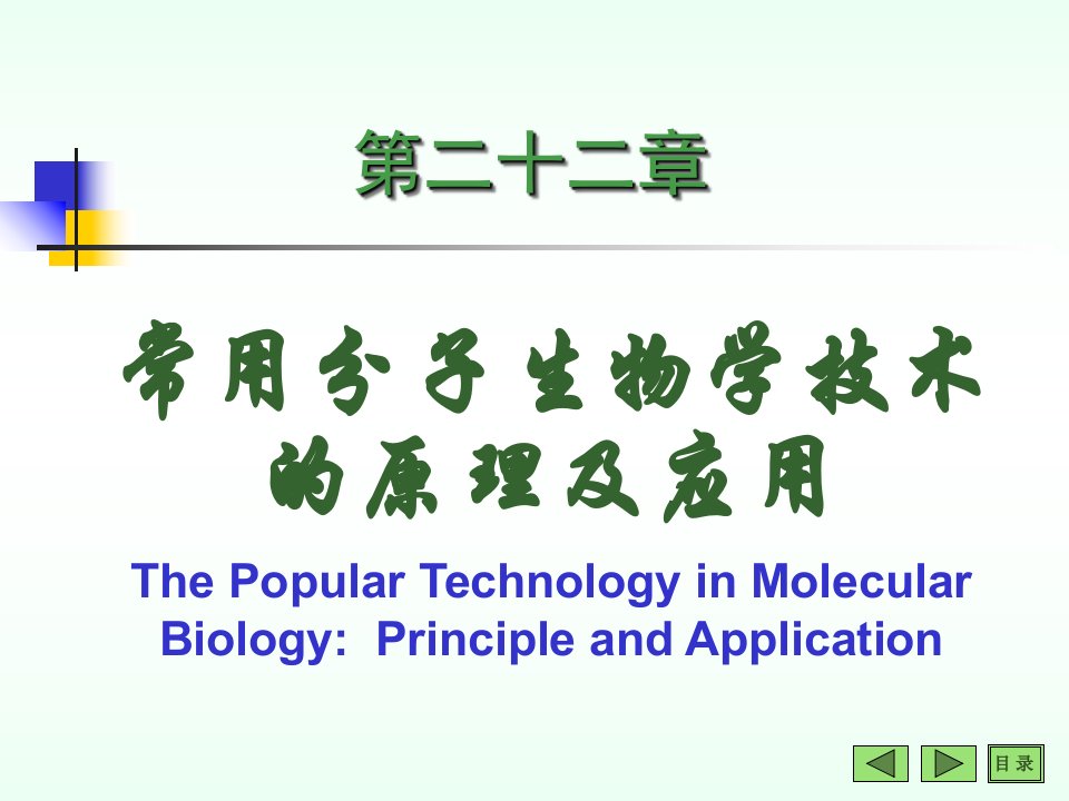 常用分子生物学技术的原理及应用