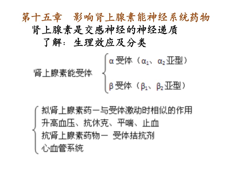 影响肾上腺素能神经系统药物课件