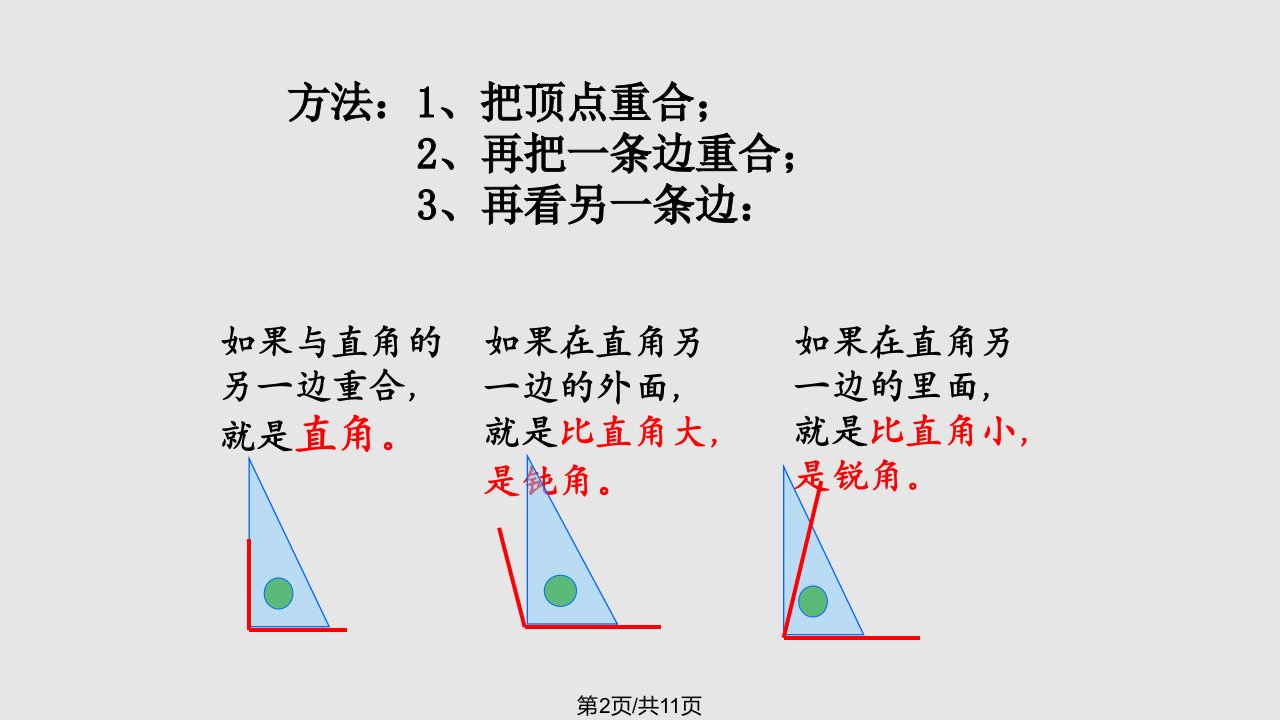 小学数学锐角和钝角