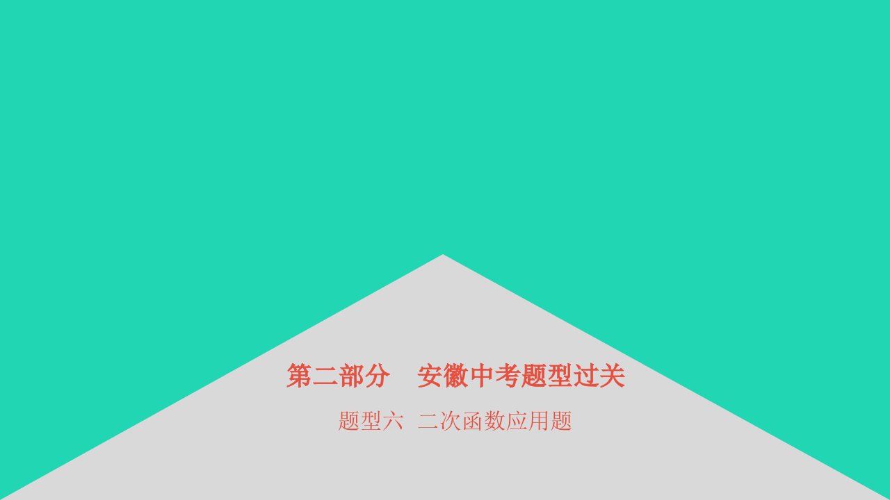 安徽省2023中考数学第二部分中考题型过关题型六二次函数应用题课件2