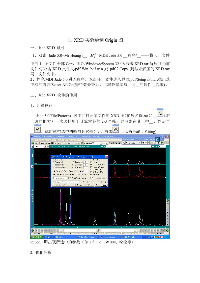 由XRD实验绘制Origin图