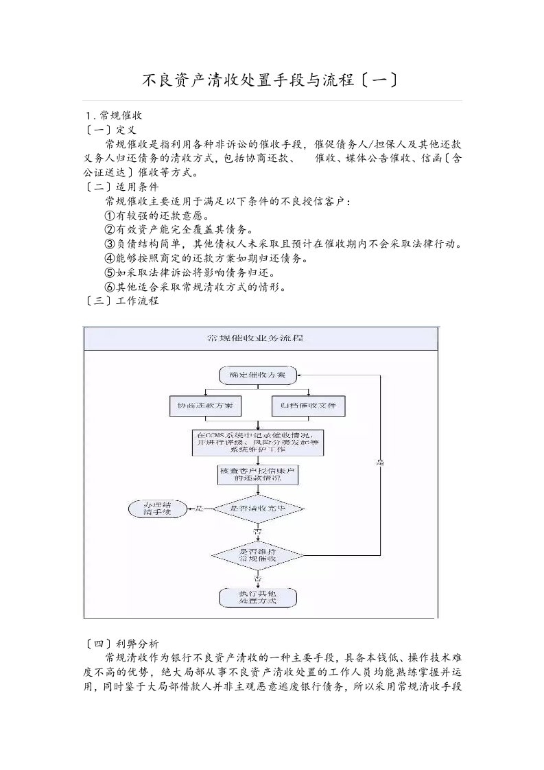 不良资产清收处置手段及流程(DOC45页)