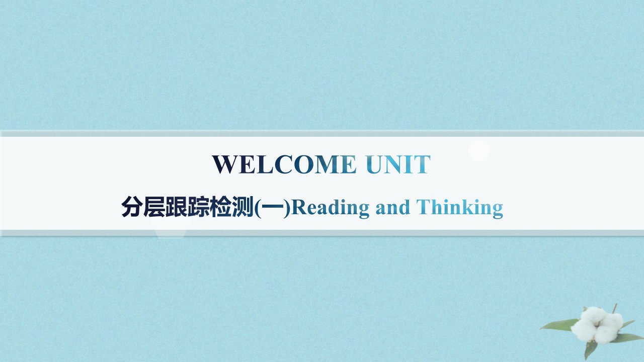 新教材2023_2024学年高中英语Welcomeunit分层跟踪检测一ReadingandThinking课件新人教版必修第一册