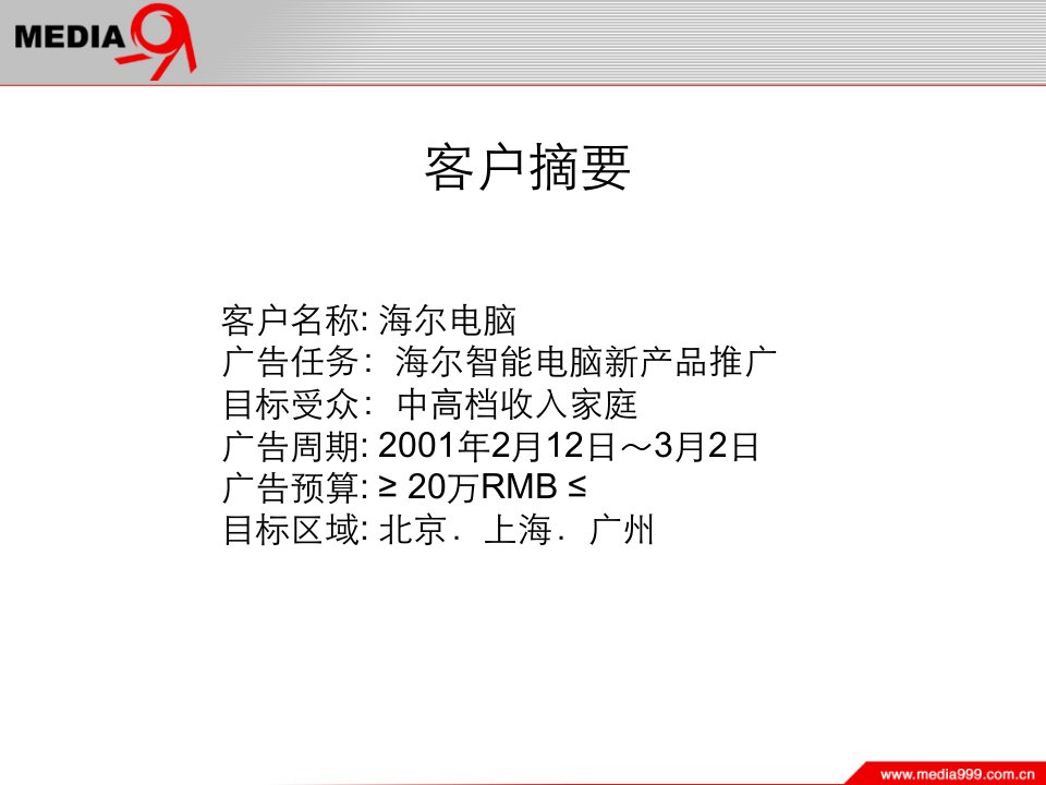 海尔电脑网络在线推广提案