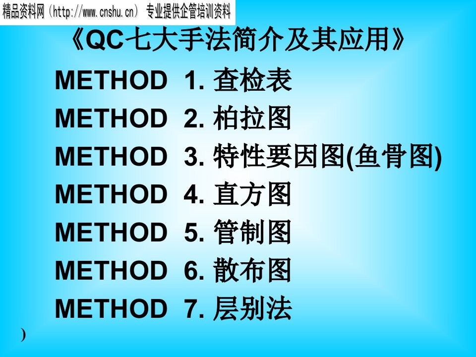 QC七大手法简介及其应用