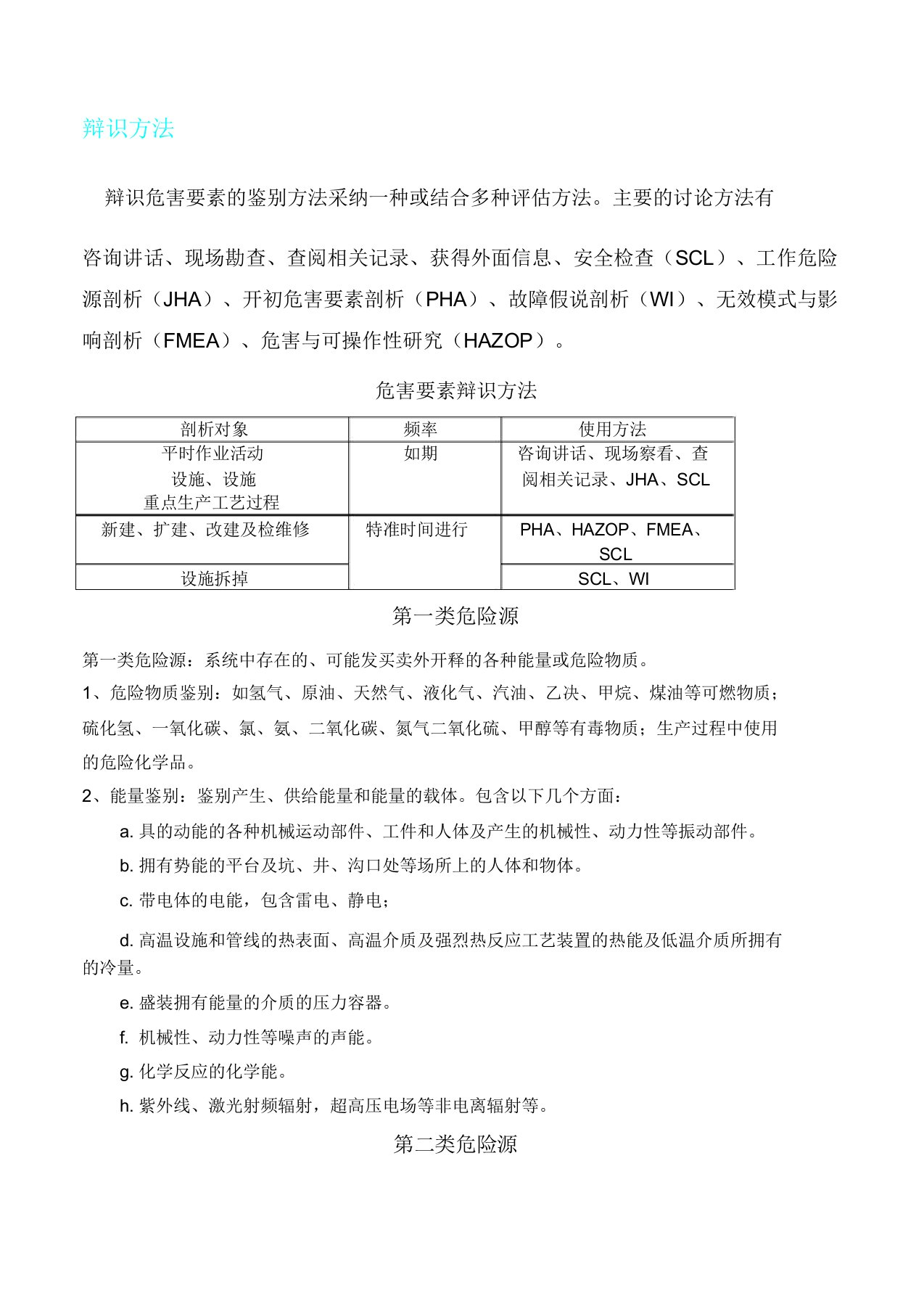 危险源辨识对策计划