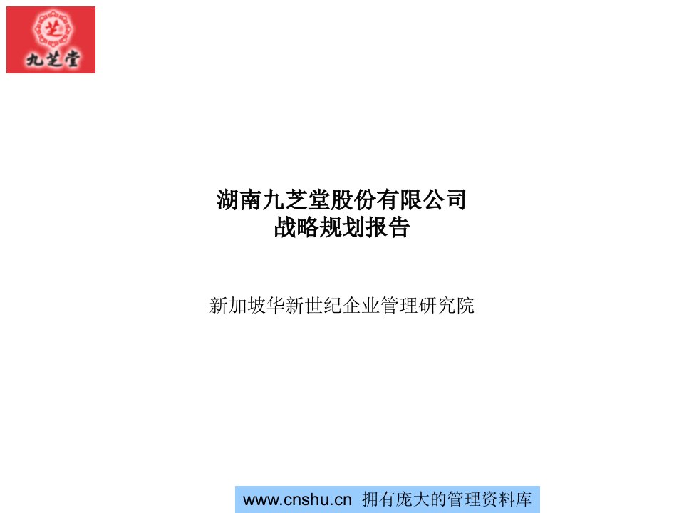 湖南九芝堂股份有限公司战略规划报告