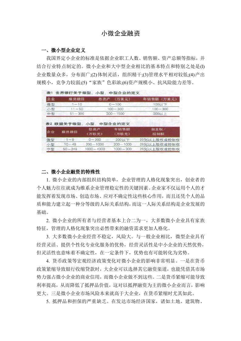 小微企业融资出现的问题分析