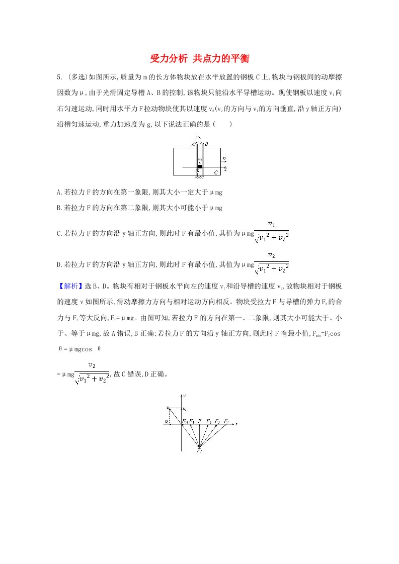 2021版高考物理一轮复习第二章相互作用3受力分析共点力的平衡创新练4含解析