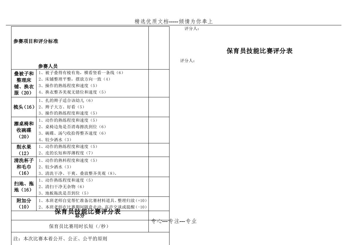 保育员技能比赛评分表(共3页)