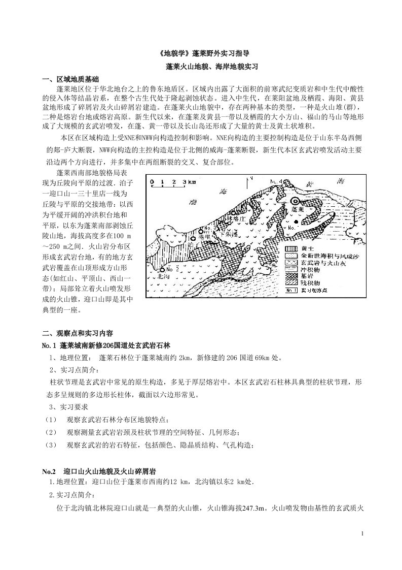 地貌学蓬莱实习