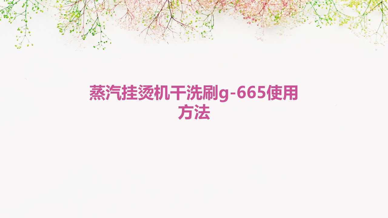 蒸汽挂烫机干洗刷g-665使用方法