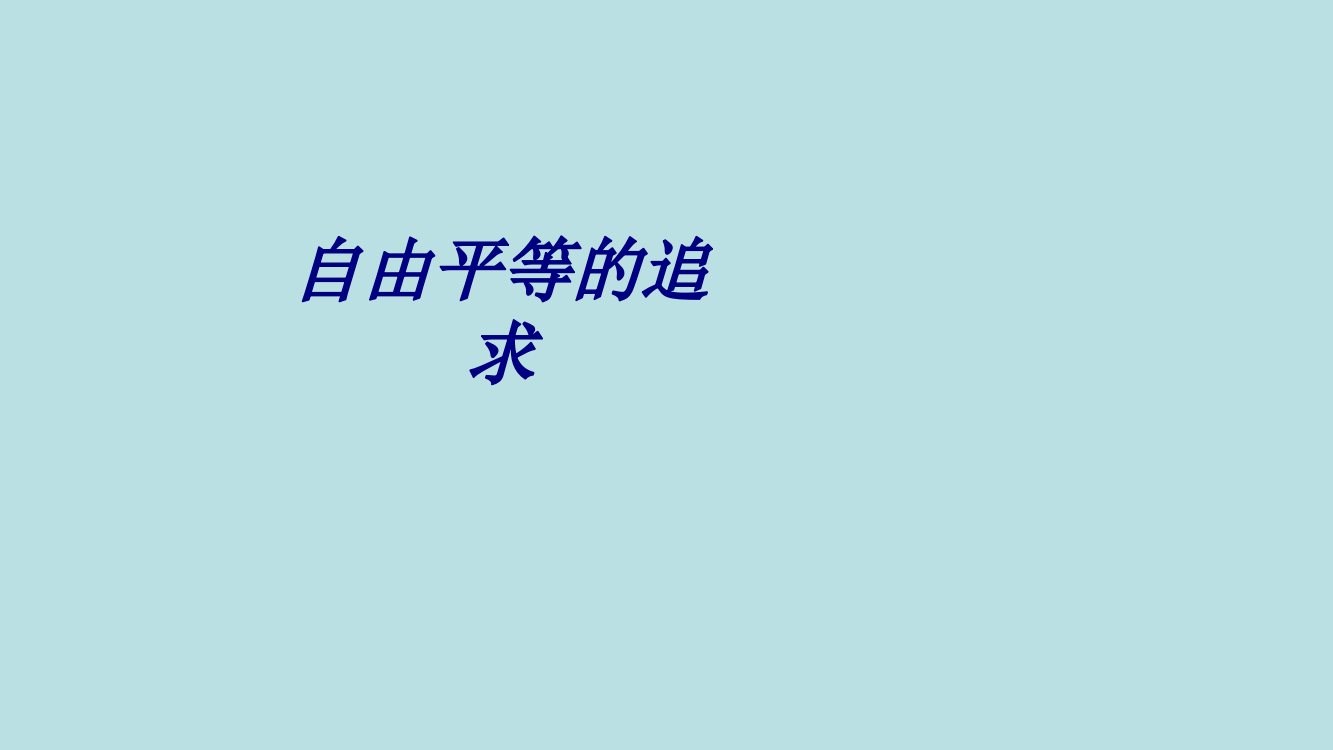 自由平等的追求专题培训课件(2)