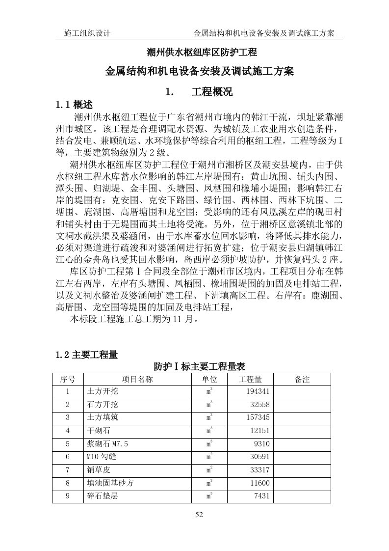 金属结构和机电设备安装及调试施工方案