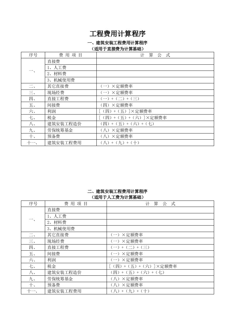 版浙江省建筑安装工程定额取费标准docx