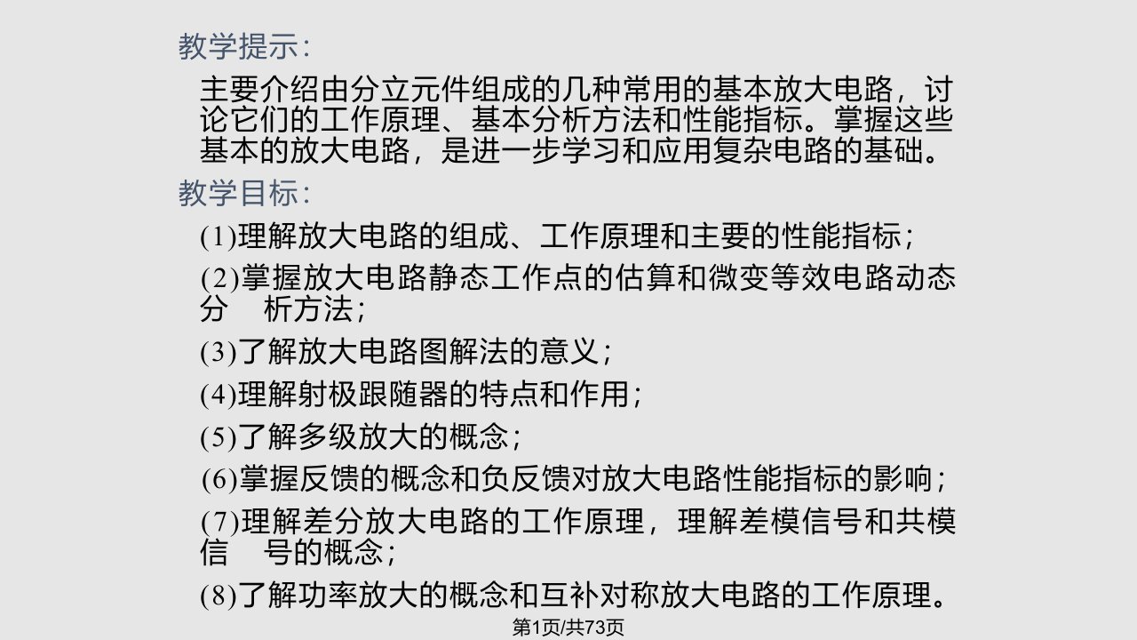 计算机电路基础第二基本放大电路PPT课件